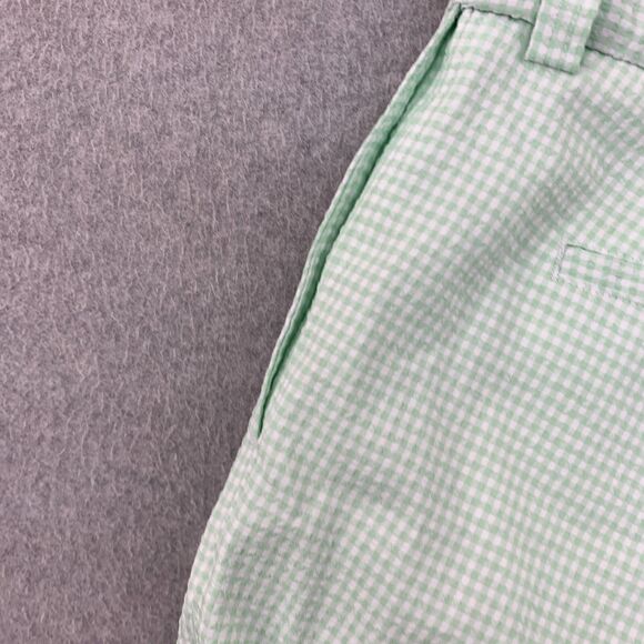 Oak Hill Classic Seersucker Shorts Mens Size 48 Green Gingham Plaid Inseam 9" - Picture 16 of 16